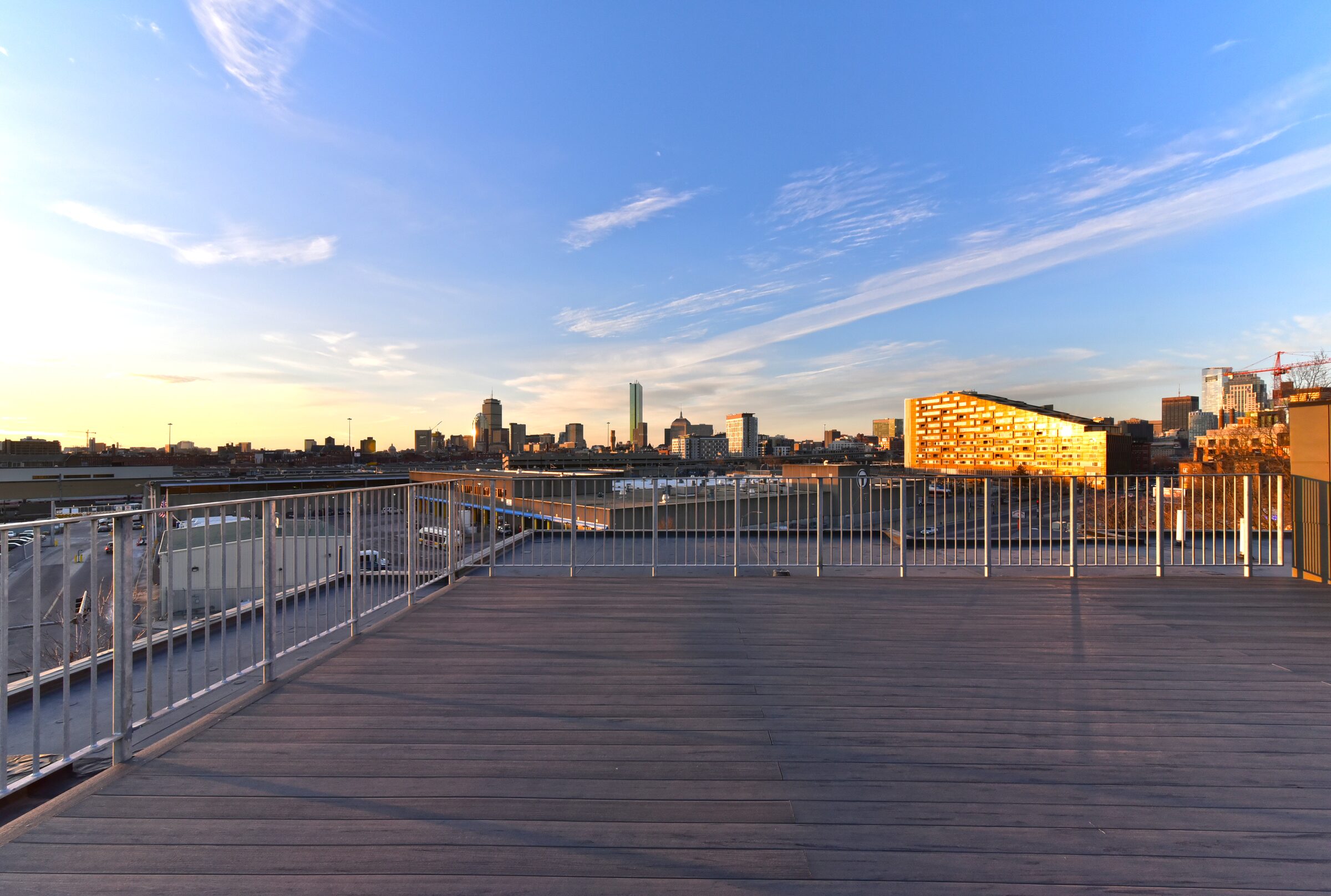 Arya roof deck at sunset